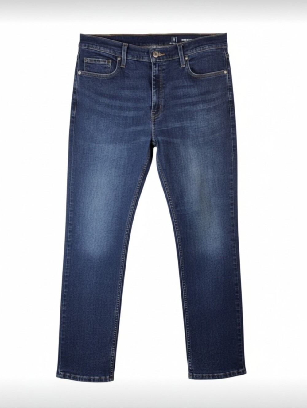 George Mens 34x32 Straight Fit Dark Wash Blue Stretch Denim Jeans